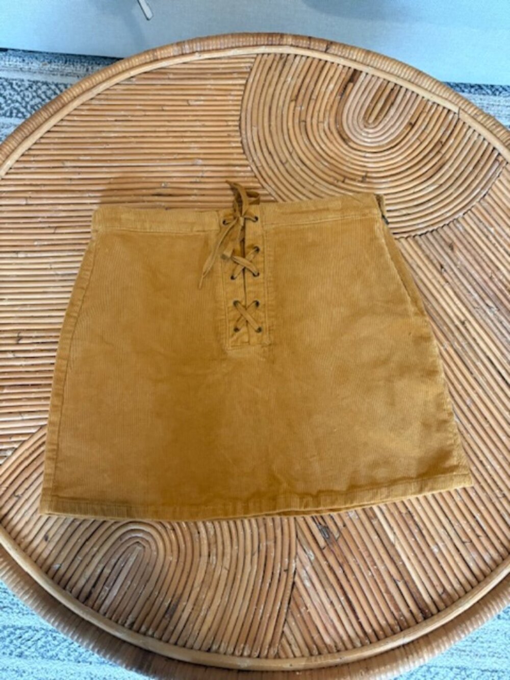 SO Mustard yellow courdoroy mini skirt